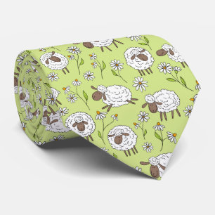 Counting sheep on honney dew green neck tie