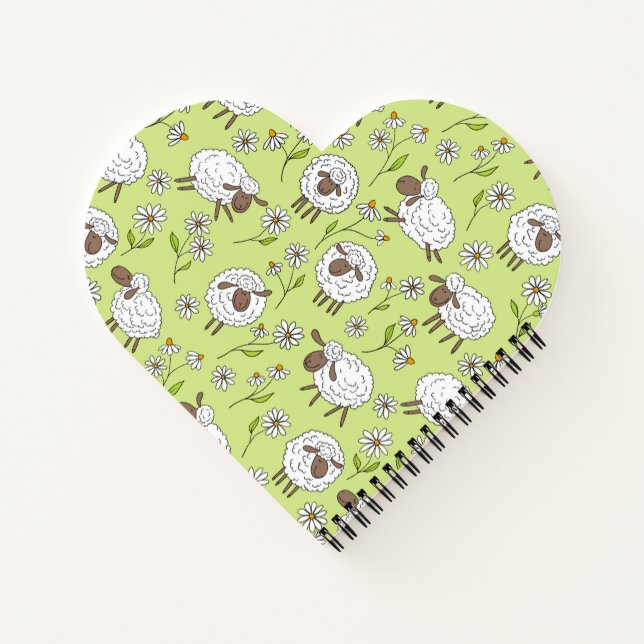 Counting sheep on honney dew green notebook (Back)