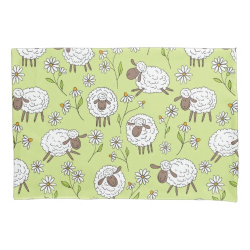 Counting sheep on honney dew green pillow case