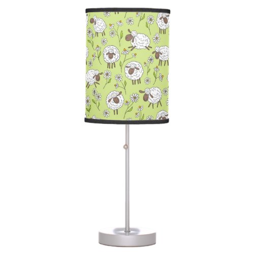 Counting sheep on honney dew green table lamp