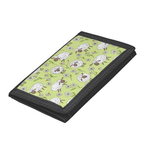 Counting sheep on honney dew green trifold wallet