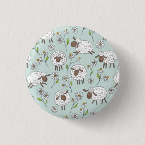 Counting sheep on sea glass blue button