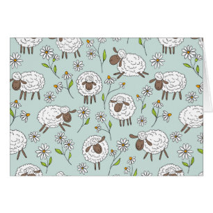 Counting sheep on sea glass blue cards
