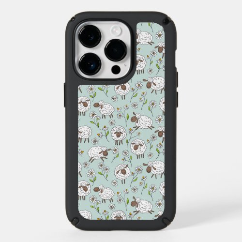 Counting sheep on sea glass blue speck iPhone 14 pro case