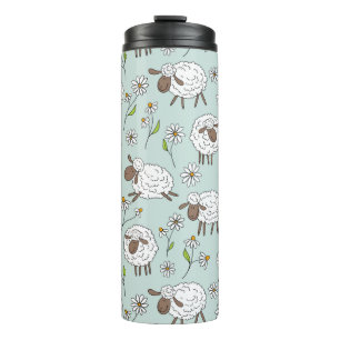 Counting sheep on sea glass blue thermal tumbler