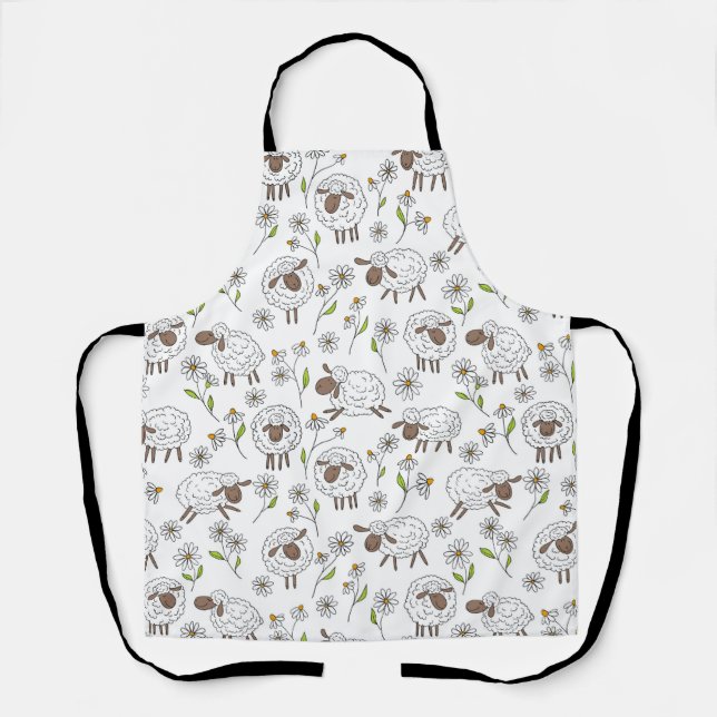 Counting sheep on white apron (Front)