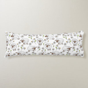 Counting sheep on white body pillow