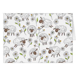 Counting sheep on white cards