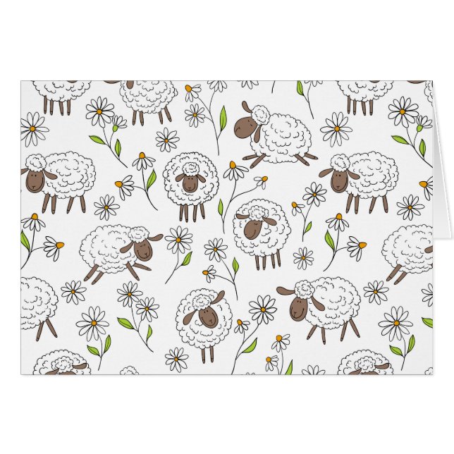 Counting sheep on white cards (Front Horizontal)