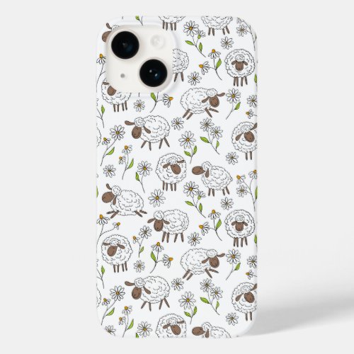 Counting sheep on white Case_Mate iPhone 14 case