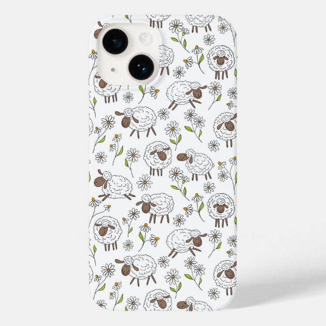 Counting sheep on white Case-Mate iPhone case (Back)
