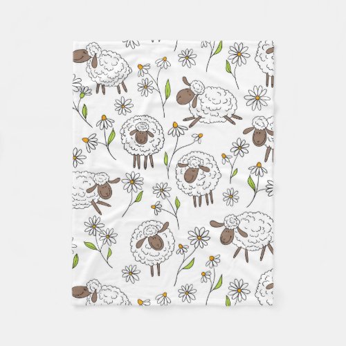 Counting sheep on white fleece blanket