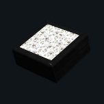 Counting sheep on white gift box<br><div class="desc">Hand-painted cute doodle sheeps and daisies</div>