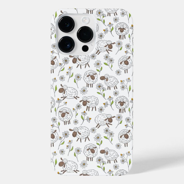 Counting sheep on white iPhone case (Back)