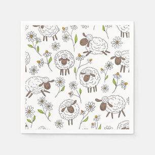 Counting sheep on white napkins