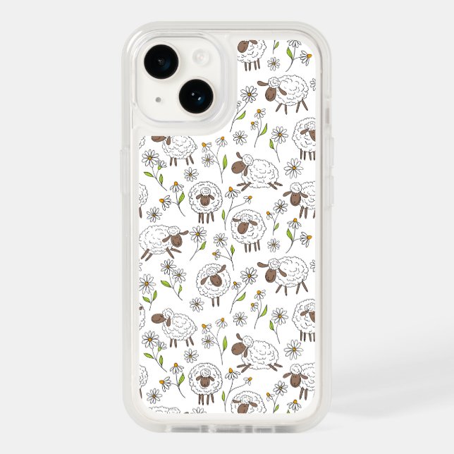 Counting sheep on white otterbox iPhone case (Back)