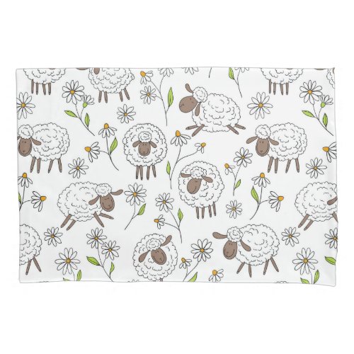 Counting sheep on white pillow case