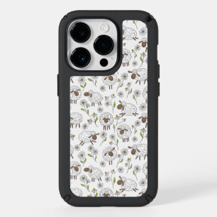 Counting sheep on white speck iPhone 14 pro case