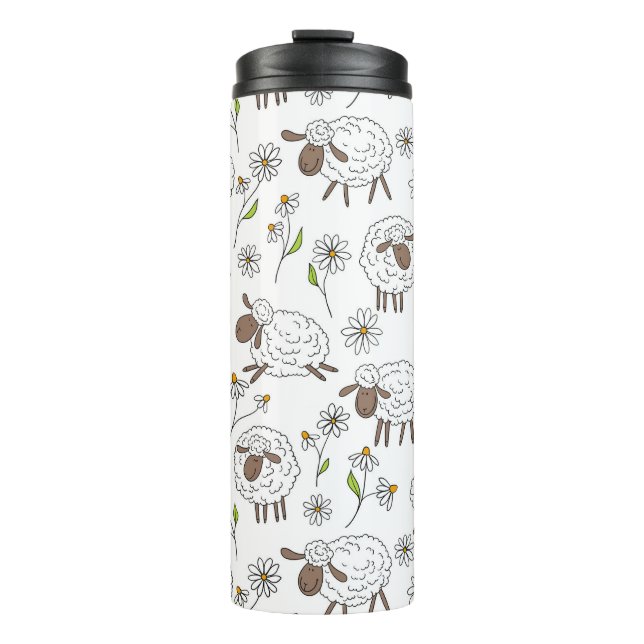 Counting sheep on white thermal tumbler (Front)