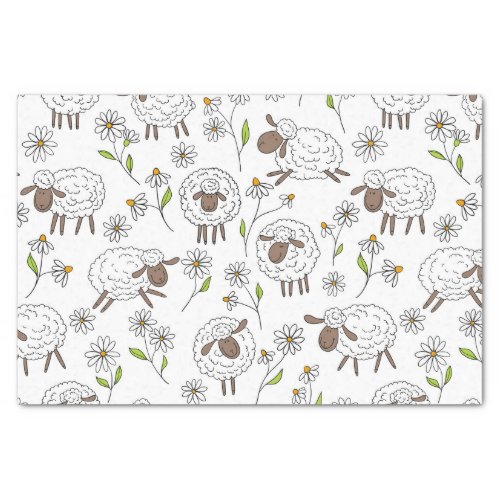 Counting sheep on white tissue paper