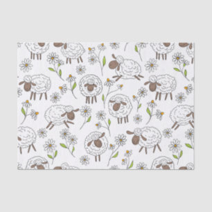 Counting sheep on white tissue paper