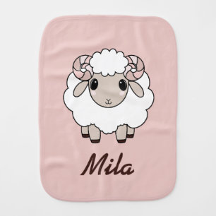 Counting Sheep Pink Baby Burp Cloth