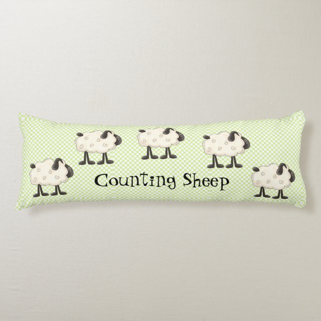 Counting Sheep Whimsical Body Pillow (Front)