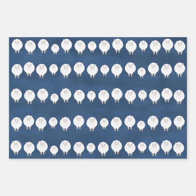 Counting Sheep Wrapping Paper Sheets (Front)