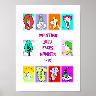 Counting Silly Faces Book #1: Numbers 1- 10 Poster