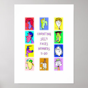 Counting Silly Faces Book #2: Numbers 11-20 Poster