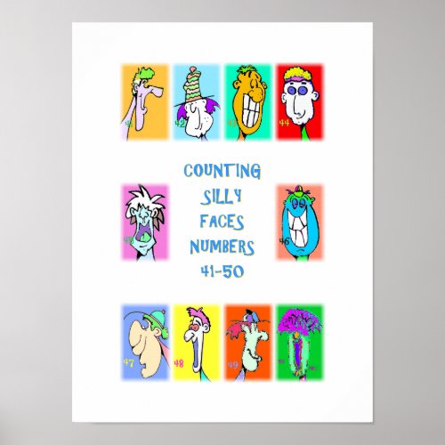 Counting Silly Faces Book #5: Numbers 41-50 Poster