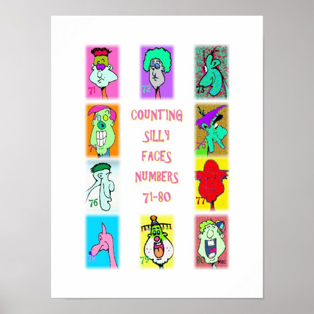 Counting Silly Faces Book #8: Numbers 71-80 Poster (Front)