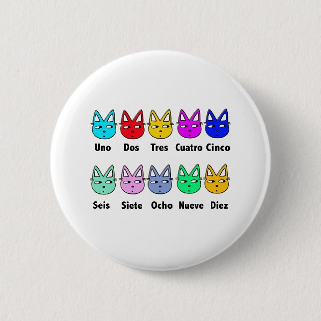 Counting Spanish Cats Button (Front)