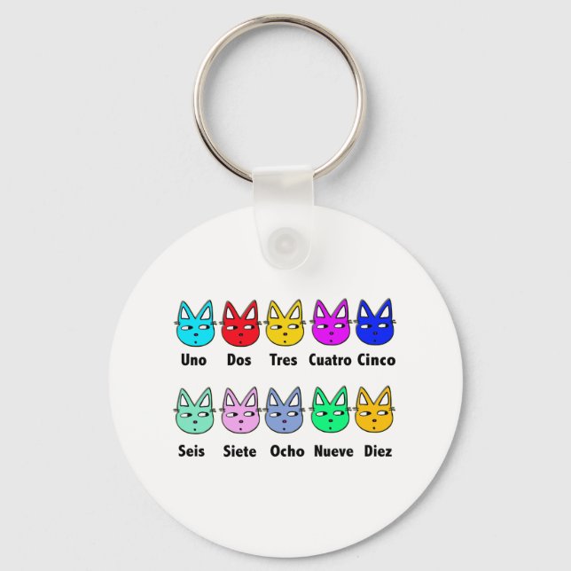Counting Spanish Cats Keychain (Front)