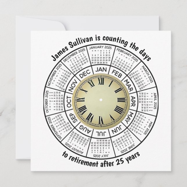 Counting The Days To Retirement Calendar Holiday Card (Front)