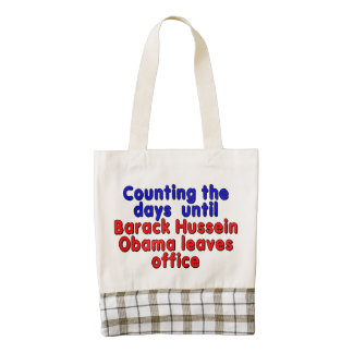 Counting the days until Barack Hussein Obama... Zazzle HEART Tote Bag