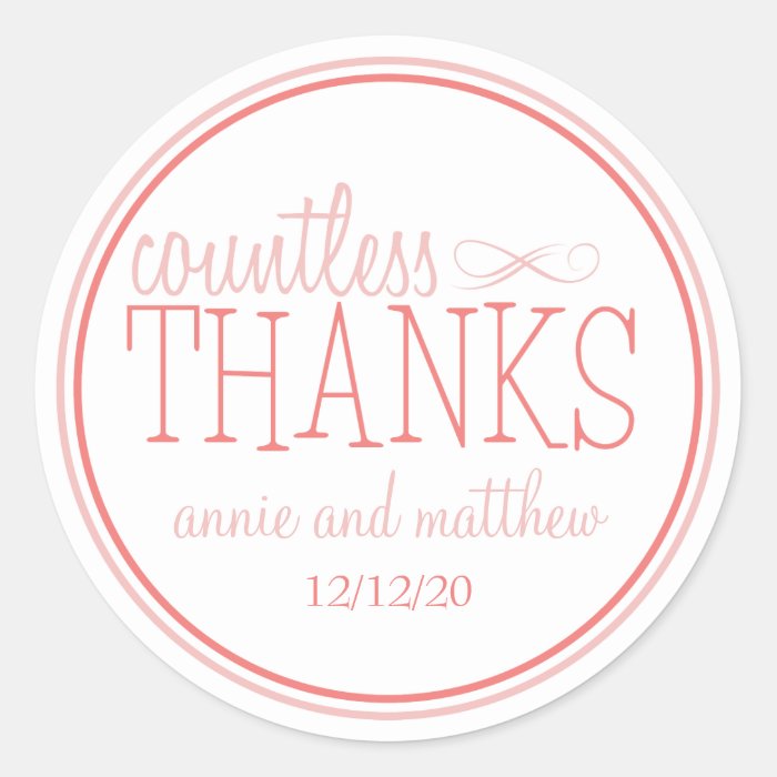 Countless Thanks Labels (Blush / Terra Cotta) Stickers