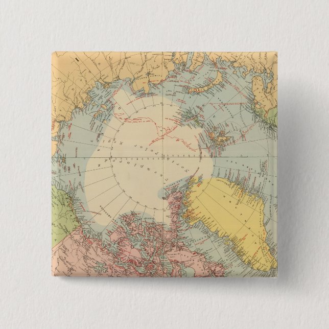 Countries round North Pole Button (Front)