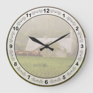 Country - Amish Farming Large Clock