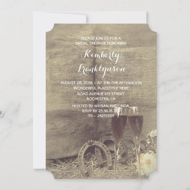 Country and Rustic Bridal Shower Invitation (Front)