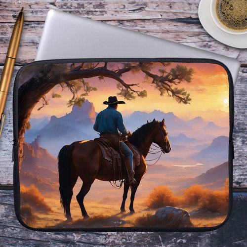 Country and Western Cowboy Horse Laptop Sleeve
