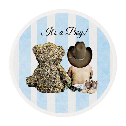 Country and Western Edible Cupcake Topper Edible Frosting Rounds (Front)