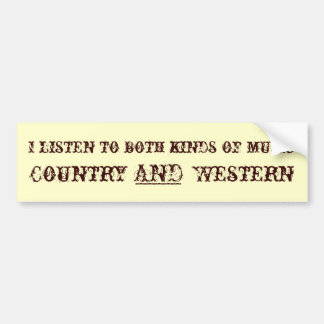 Country and Western Music Bumper Sticker
