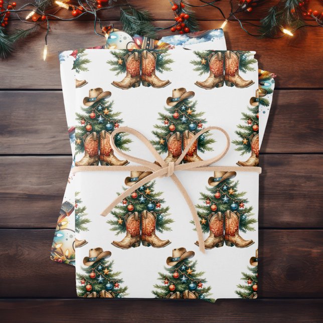 Country and Western Rustic Christmas Wrapping Paper Sheets (Creator Uploaded)