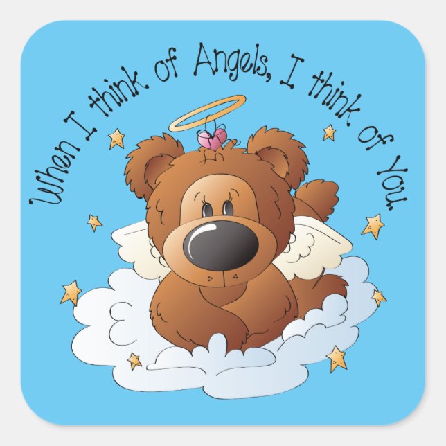 Country Angel Bear inspirational sticker (Front)