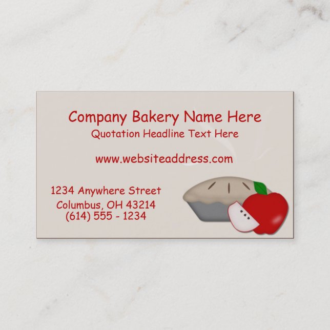 Country Apple Pie D2 Business Cards (Front)