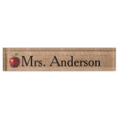 Country Apple Teacher Nameplate for desk | Zazzle