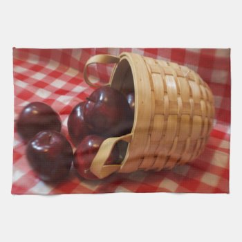 Country Apples On A Checkered Tablecloth Kitchen Towel by ChristyWyoming at Zazzle