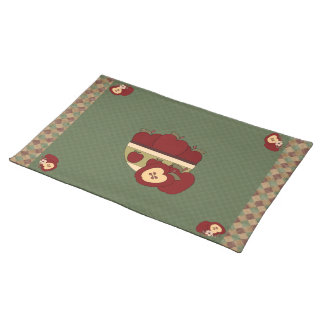 Country Apples Red and Green Checkered Placemat