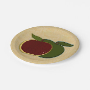 Country Apples Red Green Paper Plates